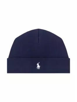 Хлопковая шапка с логотипом Ralph Lauren, тёмно-синий