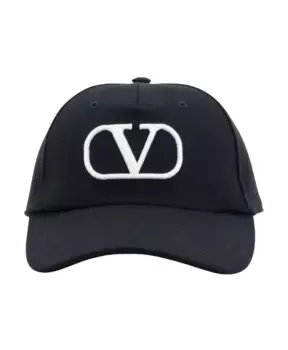 Хлопковая шапка с вышивкой Valentino Garavani, черный