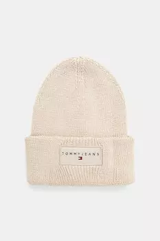 Хлопковая шапка Tommy Jeans, бежевый