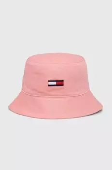 Хлопковая шапка Tommy Jeans, розовый