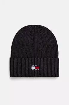 Хлопковая шапка Tommy Jeans, серый