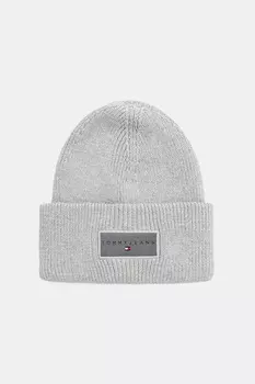 Хлопковая шапка Tommy Jeans, серый