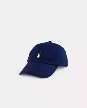 Хлопковая шапочка унисекс с вышитой лошадкой Polo Ralph Lauren, тёмно-синий