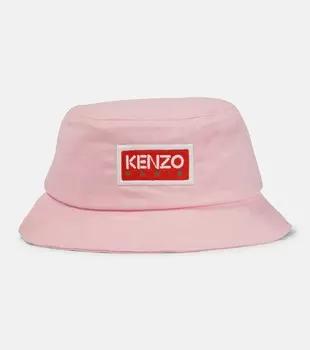 Хлопковая шляпа от солнца с вышитым логотипом Kenzo, розовый