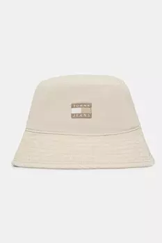 Хлопковая шляпа Tommy Jeans, бежевый