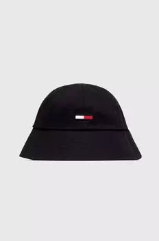Хлопковая шляпа Tommy Jeans, черный