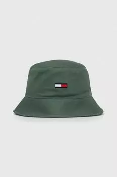 Хлопковая шляпа Tommy Jeans, зеленый