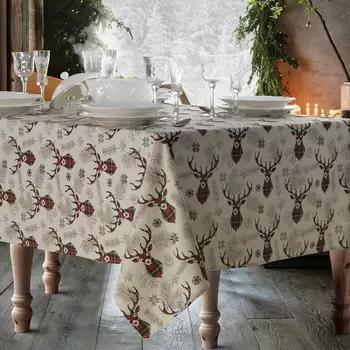 Хлопковая скатерть с зимним узором - Montebianco Lisola