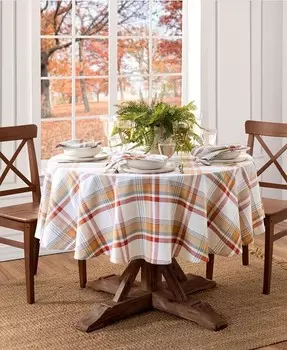 Хлопковая скатерть Seneca Plaid Harvest, 60 x 102 дюйма Elrene, мультиколор