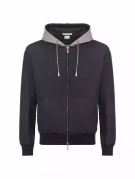 Хлопковая спортивная кофта Eleventy, тёмно-синий