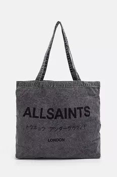 Хлопковая сумка AllSaints, черный