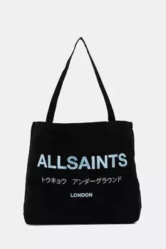 Хлопковая сумка Allsaints, черный