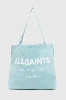 Хлопковая сумка AllSaints, синий