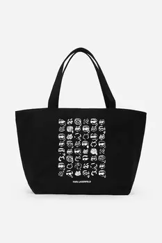 Хлопковая сумка Karl Lagerfeld, черный