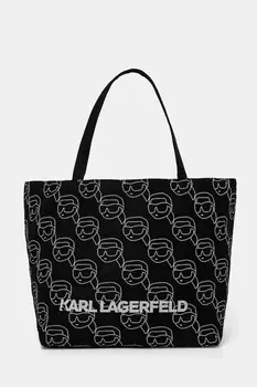 Хлопковая сумка Karl Lagerfeld, черный