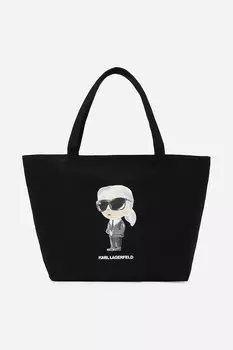 Хлопковая сумка Karl Lagerfeld, черный