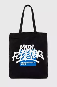 Хлопковая сумка Karl Lagerfeld Jeans, черный