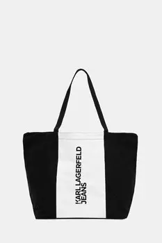Хлопковая сумка Karl Lagerfeld Jeans, черный