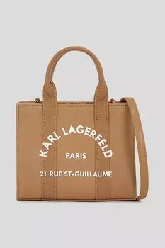 Хлопковая сумка Karl Lagerfeld, коричневый