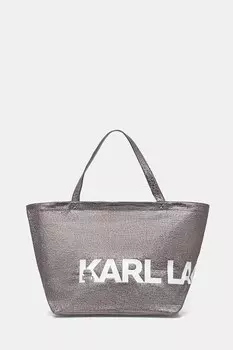 Хлопковая сумка Karl Lagerfeld, серебряный