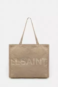 Хлопковая сумка LARGE Allsaints, бежевый
