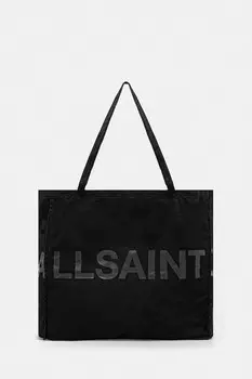 Хлопковая сумка LARGE Allsaints, черный