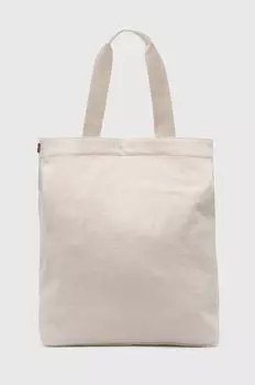 Хлопковая сумка Levi's, бежевый