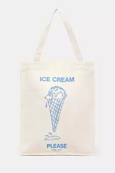 Хлопковая сумка Saprint Samsoe Samsoe, бежевый