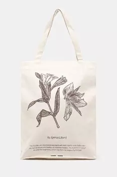 Хлопковая сумка Saprint Samsoe Samsoe, бежевый