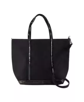 Хлопковая сумка шоппер со стразами Vanessa Bruno, черный