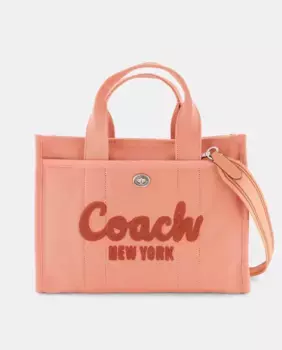 Хлопковая сумка-тоут с дополнительной ручкой Coach, оранжевый