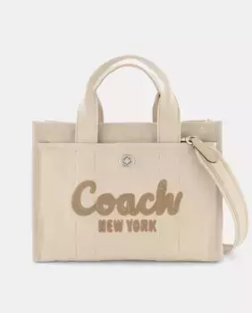 Хлопковая сумка-тоут с дополнительной ручкой Coach, бежевый