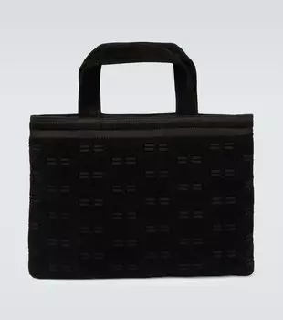 Хлопковая сумка-тоут с пляжным полотенцем Balenciaga, черный