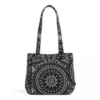 Хлопковая сумка Vera Bradley Multi-Compartment Shoulder Satchel Purse, черный/белый