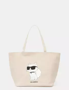 Хлопковая сумочка Karl Lagerfeld, бежевый