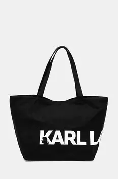 Хлопковая сумочка Karl Lagerfeld, черный