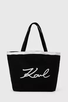 Хлопковая сумочка Karl Lagerfeld, черный