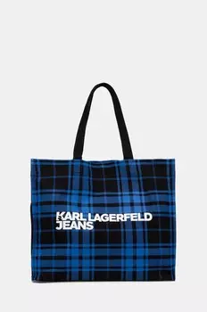 Хлопковая сумочка Karl Lagerfeld Jeans, темно-синий