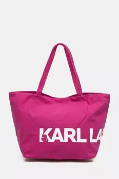 Хлопковая сумочка Karl Lagerfeld, розовый