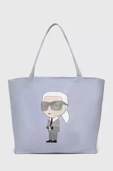 Хлопковая сумочка Karl Lagerfeld, синий