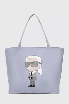 Хлопковая сумочка Karl Lagerfeld, синий