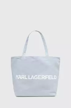 Хлопковая сумочка Karl Lagerfeld, синий