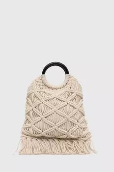 Хлопковая сумочка Sisley, бежевый