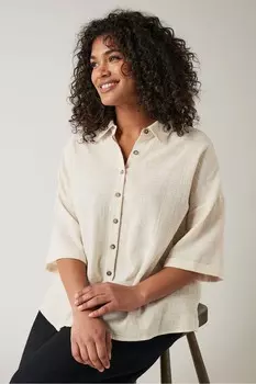 Хлопковая свадебная рубашка Evans, бежевый