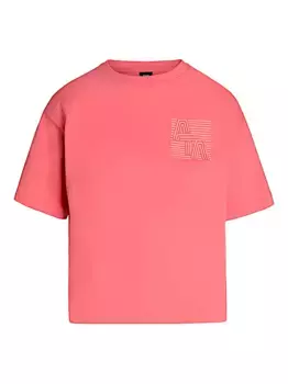 Хлопковая тисненая футболка Alphatauri, розовый