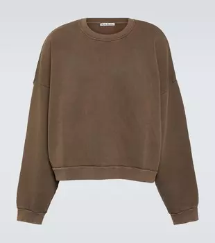 Хлопковая толстовка Acne Studios, коричневый