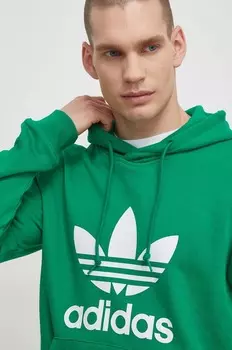 Хлопковая толстовка Adicolor Classics Trefoil Adidas Originals, зеленый