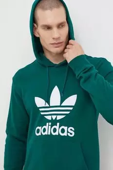 Хлопковая толстовка Adicolor Classics Trefoil adidas Originals, зеленый