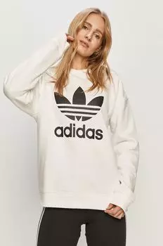 Хлопковая толстовка adidas Originals, белый