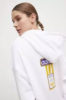 Хлопковая толстовка adidas Originals, белый